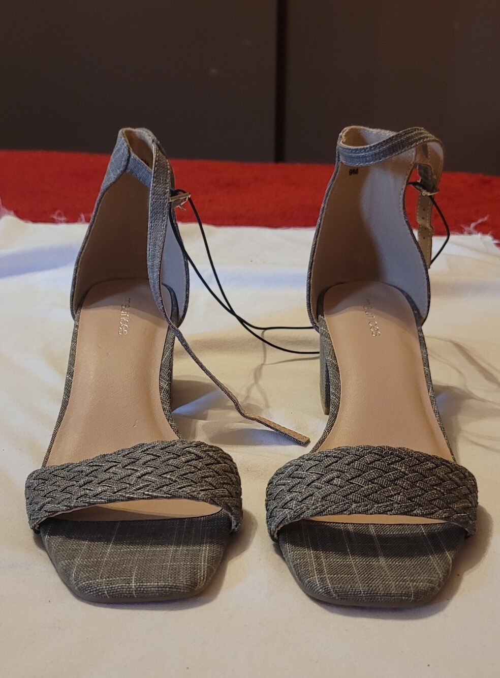 Maurice chunky heeled gray ankle strapped sandals Size US 9 brand new never worn